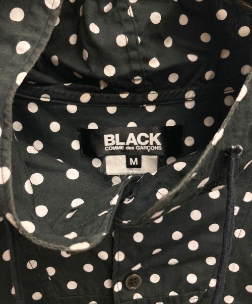 BLACK COMME des GARCONS（ブラックコムデギャルソン）BLACK COMME des GARCONS (ブラックコムデギャルソン) ドット柄フードシャツ ブラック サイズ:Mの古着・服飾アイテム