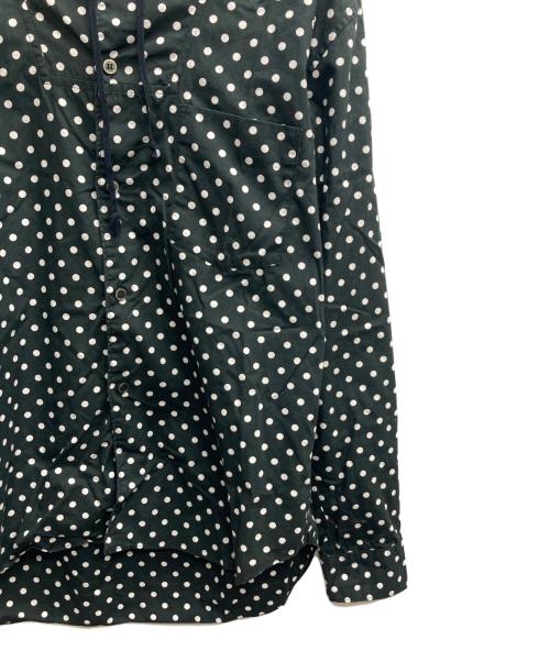 BLACK COMME des GARCONS（ブラックコムデギャルソン）BLACK COMME des GARCONS (ブラックコムデギャルソン) ドット柄フードシャツ ブラック サイズ:Mの古着・服飾アイテム