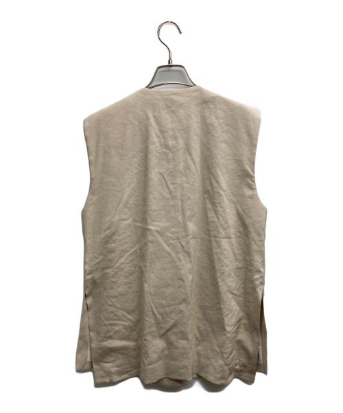 1er Arrondissement（プルミエ アロンディスモン）1er Arrondissement (プルミエ アロンディスモン) ソフトリネンロングジレ ベージュ サイズ:36の古着・服飾アイテム