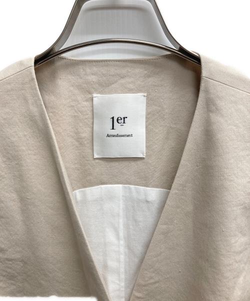 1er Arrondissement（プルミエ アロンディスモン）1er Arrondissement (プルミエ アロンディスモン) ソフトリネンロングジレ ベージュ サイズ:36の古着・服飾アイテム