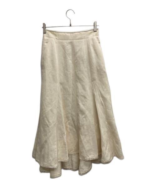 CITY（シティ）CITY (シティ) リネンチノクロスフレアスカート アイボリー サイズ:2の古着・服飾アイテム