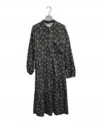SUM1 STYLEスミスタイル）の古着「小花柄ブリントブラウスワンピース」｜ブラック