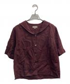 MARGARET HOWELLマーガレットハウエル）の古着「リネンセーラーカラーシャツ」｜ブラウン