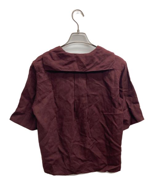 MARGARET HOWELL（マーガレットハウエル）MARGARET HOWELL (マーガレットハウエル) リネンセーラーカラーシャツ ブラウン サイズ:1の古着・服飾アイテム