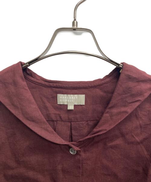 MARGARET HOWELL（マーガレットハウエル）MARGARET HOWELL (マーガレットハウエル) リネンセーラーカラーシャツ ブラウン サイズ:1の古着・服飾アイテム