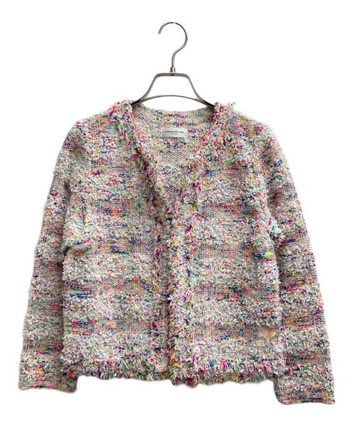 TOMORROW LAND（トゥモローランド）TOMORROW LAND (トゥモローランド) ノーカラーツイードジャケット ホワイト サイズ:Sの古着・服飾アイテム