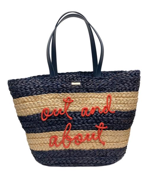 Kate Spade（ケイトスペード）Kate Spade (ケイトスペード) カゴバッグ ネイビーの古着・服飾アイテム