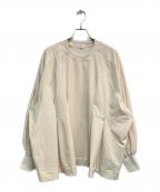 MANOFマノフ）の古着「WAIST TUCK VOLUME SLEEVE SWEAT」｜アイボリー