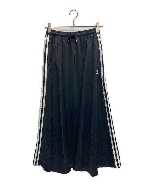 adidas（アディダス）adidas (アディダス) LONG SATIN SKIRT （ロングステインスカート） ブラック サイズ:Mの古着・服飾アイテム