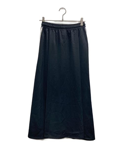 adidas（アディダス）adidas (アディダス) LONG SATIN SKIRT （ロングステインスカート） ブラック サイズ:Mの古着・服飾アイテム
