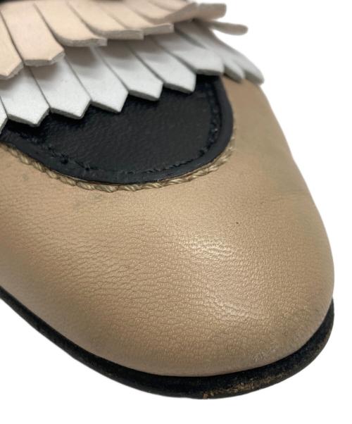 HERMES（エルメス）HERMES (エルメス) フリンジローファー ベージュ サイズ:361/2の古着・服飾アイテム