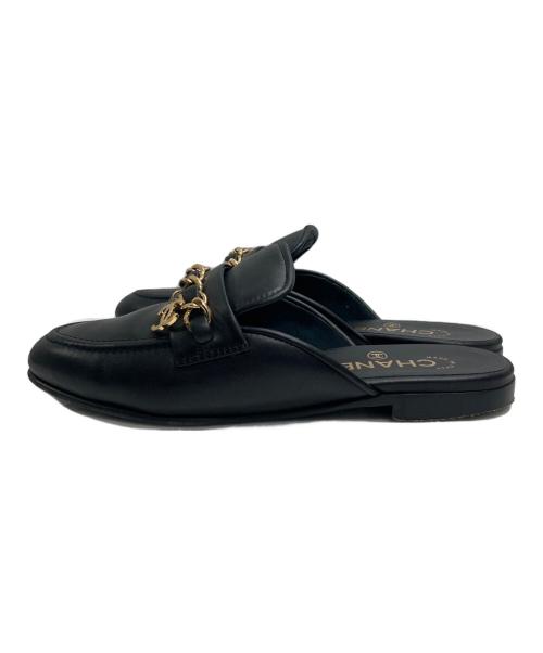 CHANEL（シャネル）CHANEL (シャネル) ココマークチェーンミュール ブラック サイズ: 36Cの古着・服飾アイテム