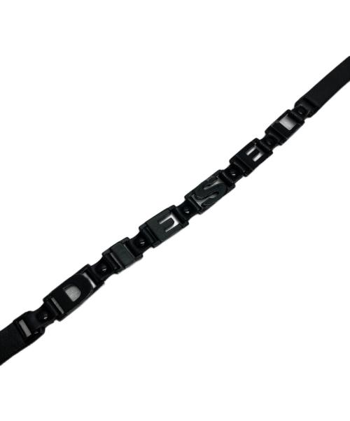 DIESEL（ディーゼル）DIESEL (ディーゼル) ロゴ金具 チェーンベルト ブラックの古着・服飾アイテム