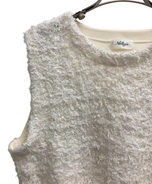 NOLLEY'S（ノーリーズ）NOLLEY'S (ノーリース) ツイード&リボンベスト アイボリー サイズ:38の古着・服飾アイテム