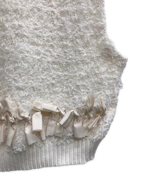 NOLLEY'S（ノーリーズ）NOLLEY'S (ノーリース) ツイード&リボンベスト アイボリー サイズ:38の古着・服飾アイテム