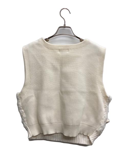 NOLLEY'S（ノーリーズ）NOLLEY'S (ノーリース) ツイード&リボンベスト アイボリー サイズ:38の古着・服飾アイテム