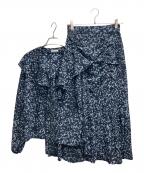 FRAY IDフレイ アイディー）の古着「フラワープリントセットアップ」｜ネイビー