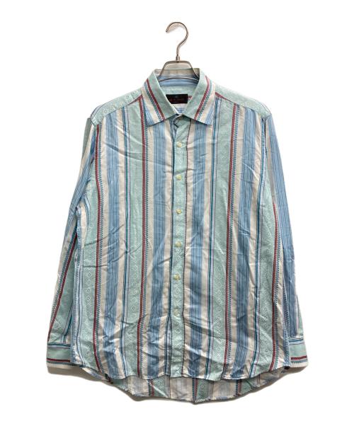 ETRO（エトロ）ETRO (エトロ) 総柄シャツ ブルー サイズ:Lの古着・服飾アイテム