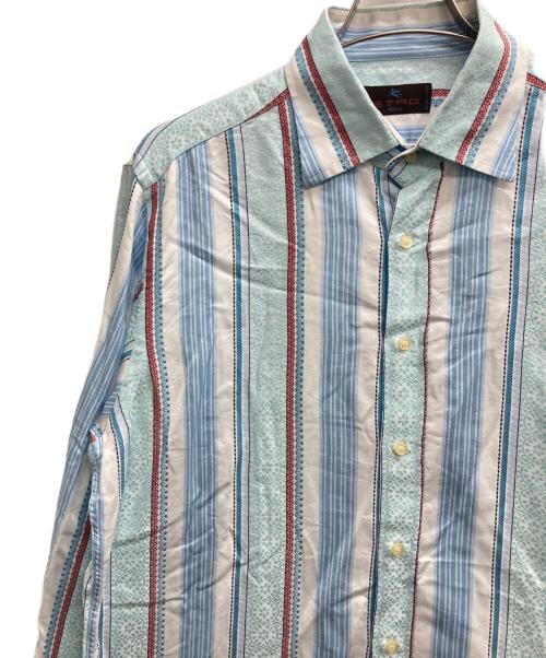ETRO（エトロ）ETRO (エトロ) 総柄シャツ ブルー サイズ:Lの古着・服飾アイテム