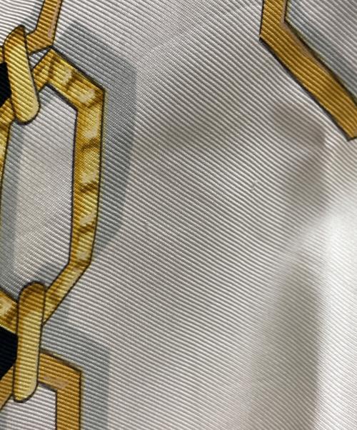 Cartier（カルティエ）Cartier (カルティエ) シルクスカーフ ゴールド×ブラックの古着・服飾アイテム