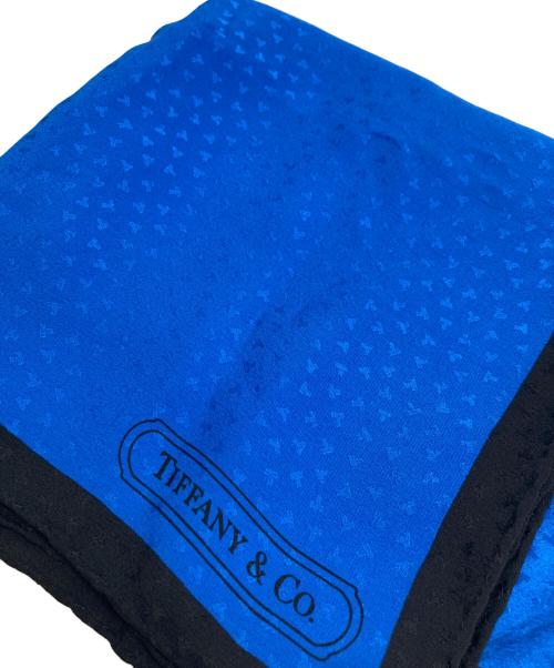 TIFFANY & Co.（ティファニー アンド コー）Tiffany & Co. (ティファニー) シルクスカーフ ブラック×ブルーの古着・服飾アイテム