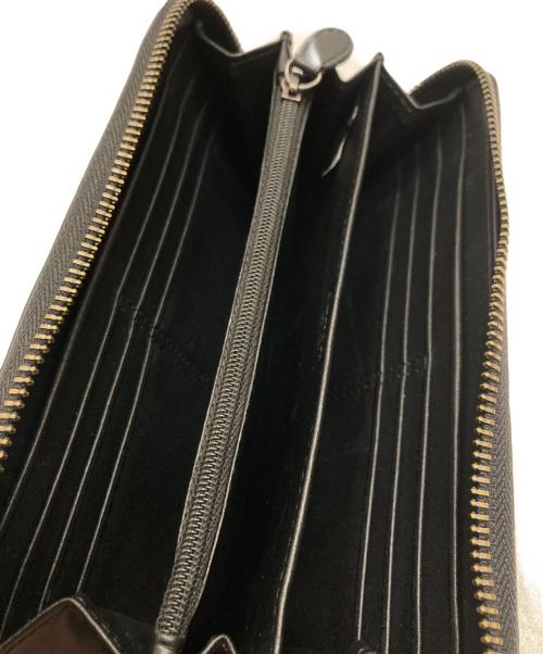 COACH（コーチ）COACH (コーチ) 千鳥格子柄ラウンドジップウォレット ブラックの古着・服飾アイテム