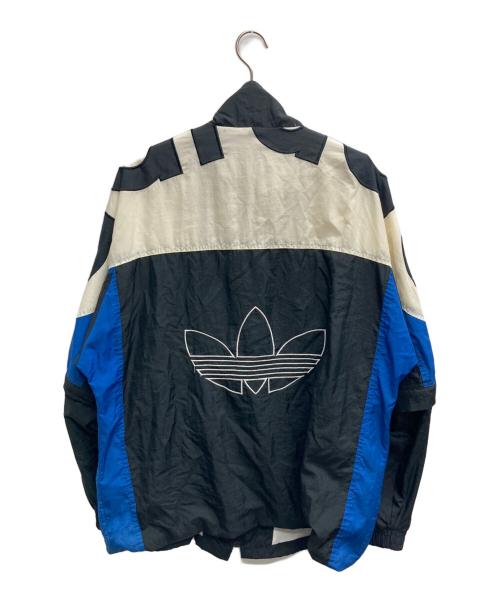 adidas（アディダス）adidas (アディダス) ナイロンジャケット ブラック×ブルー サイズ:7の古着・服飾アイテム