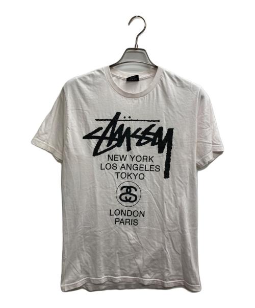 stussy（ステューシー）stussy (ステューシー) World Tour Tee ホワイト サイズ:Mの古着・服飾アイテム