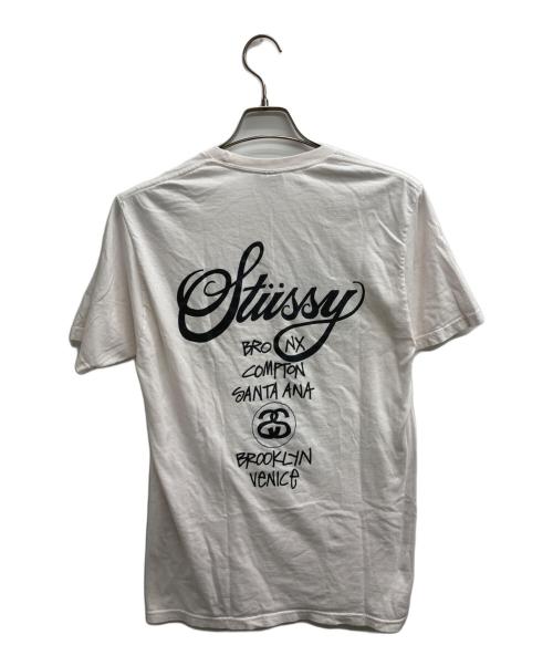 stussy（ステューシー）stussy (ステューシー) World Tour Tee ホワイト サイズ:Mの古着・服飾アイテム
