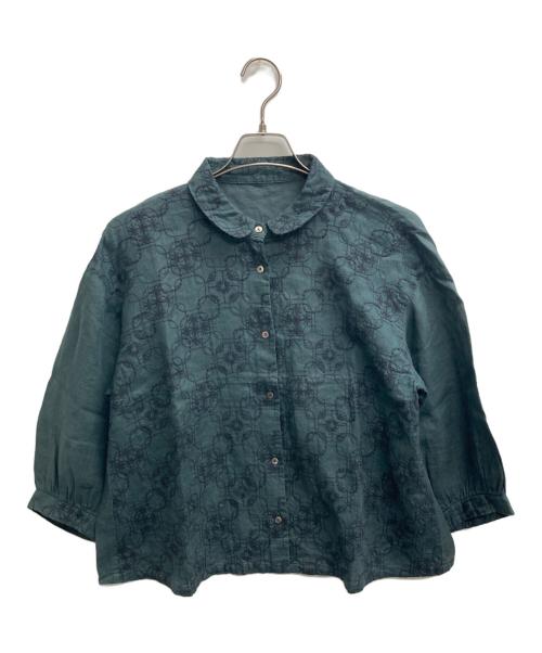 根々（ネネ）根々 (ネネ) 刺繍シャツブラウス グリーン サイズ:表記無しの古着・服飾アイテム