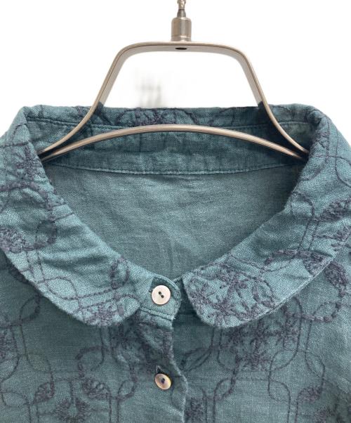 根々（ネネ）根々 (ネネ) 刺繍シャツブラウス グリーン サイズ:表記無しの古着・服飾アイテム
