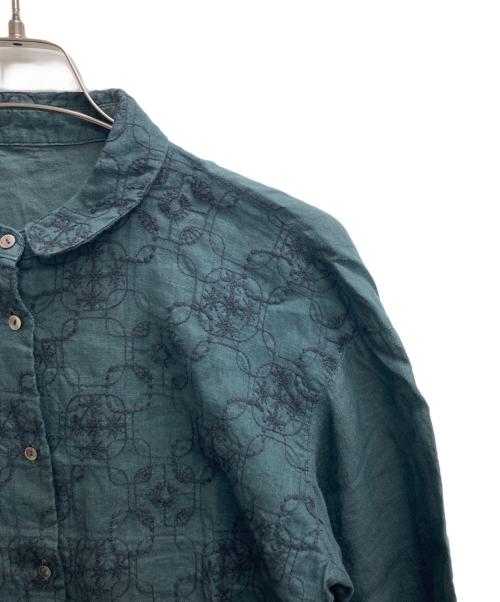 根々（ネネ）根々 (ネネ) 刺繍シャツブラウス グリーン サイズ:表記無しの古着・服飾アイテム