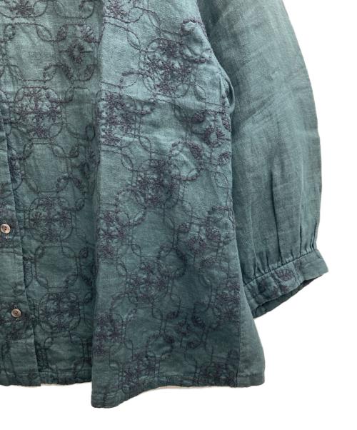 根々（ネネ）根々 (ネネ) 刺繍シャツブラウス グリーン サイズ:表記無しの古着・服飾アイテム