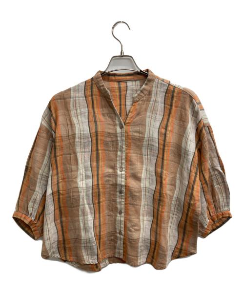 群言堂（グンゲンドウ）群言堂 (グンゲンドウ) リネン混シャツ オレンジ サイズ:表記無しの古着・服飾アイテム