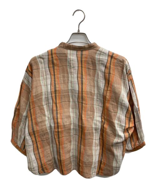 群言堂（グンゲンドウ）群言堂 (グンゲンドウ) リネン混シャツ オレンジ サイズ:表記無しの古着・服飾アイテム