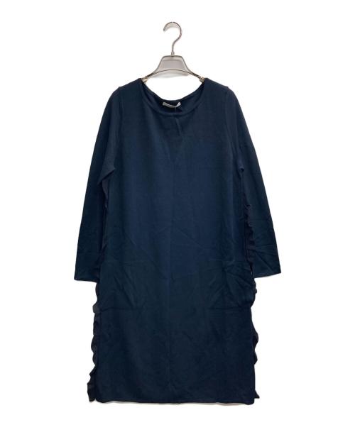 MaxMara（マックスマーラ）MaxMara (マックスマーラ) フリルワンピース ネイビー サイズ:L 未使用品の古着・服飾アイテム