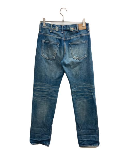 Tu es mon TRESOR（トゥ エ モン トレゾア）tu es mon TRESOR (トゥ エ モン トレゾア) フラワービジューデニムパンツ ブルー サイズ:1の古着・服飾アイテム