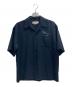 MARNI（マルニ）の古着「トロピカルウール ロゴ刺繍 ボーリングシャツ」｜ネイビー
