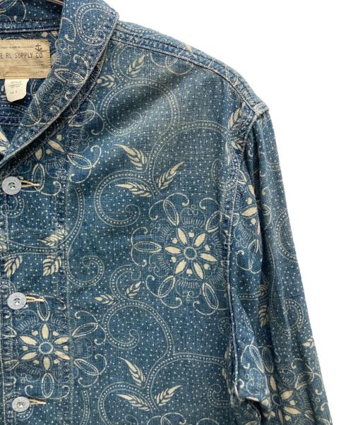 RRL（ダブルアールエル）RRL (ダブルアールエル) WILSON OS-LONG SLEEVE-SPORT SHIRT COTTON ネイビー サイズ:Mの古着・服飾アイテム