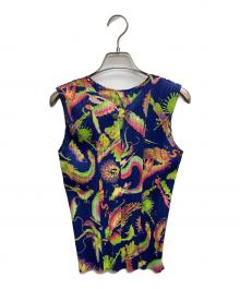 PLEATS PLEASE（プリーツプリーズ）の古着「デザインボタンプリーツブラウス」｜マルチカラー