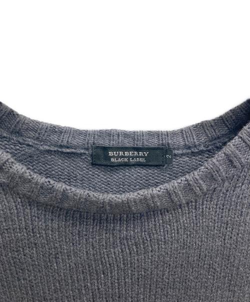 BURBERRY BLACK LABEL（バーバリーブラックレーベル）BURBERRY BLACK LABEL (バーバリーブラックレーベル) ショルダーパッチニット グレー サイズ:2の古着・服飾アイテム