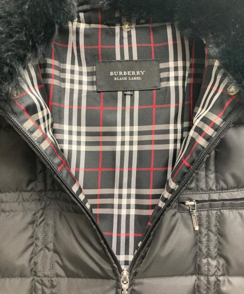 BURBERRY BLACK LABEL（バーバリーブラックレーベル）BURBERRY BLACK LABEL (バーバリーブラックレーベル) ラビットファーダウンジャケット ブラック サイズ:Mの古着・服飾アイテム
