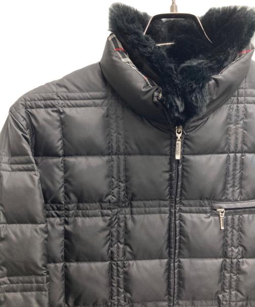 BURBERRY BLACK LABEL（バーバリーブラックレーベル）BURBERRY BLACK LABEL (バーバリーブラックレーベル) ラビットファーダウンジャケット ブラック サイズ:Mの古着・服飾アイテム