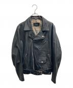 BURBERRY BLACK LABELバーバリーブラックレーベル）の古着「ライダースジャケット」｜ブラック