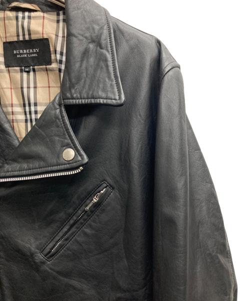 BURBERRY BLACK LABEL（バーバリーブラックレーベル）BURBERRY BLACK LABEL (バーバリーブラックレーベル) ライダースジャケット ブラック サイズ:Mの古着・服飾アイテム
