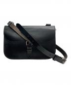 MARGARET HOWELLマーガレットハウエル）の古着「レザーショルダーバッグ」｜ブラック