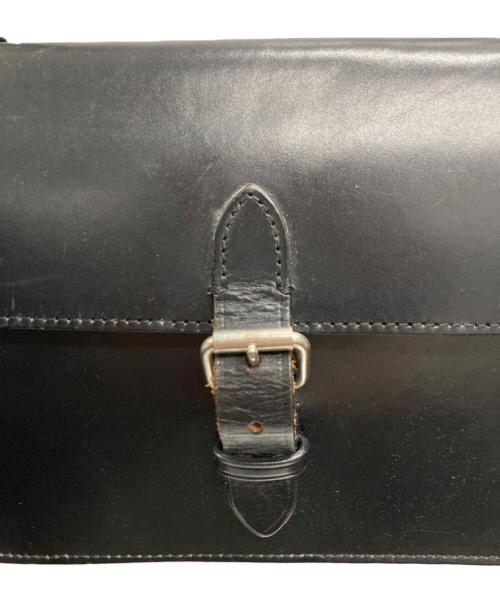 MARGARET HOWELL（マーガレットハウエル）MARGARET HOWELL (マーガレットハウエル) レザーショルダーバッグ ブラックの古着・服飾アイテム