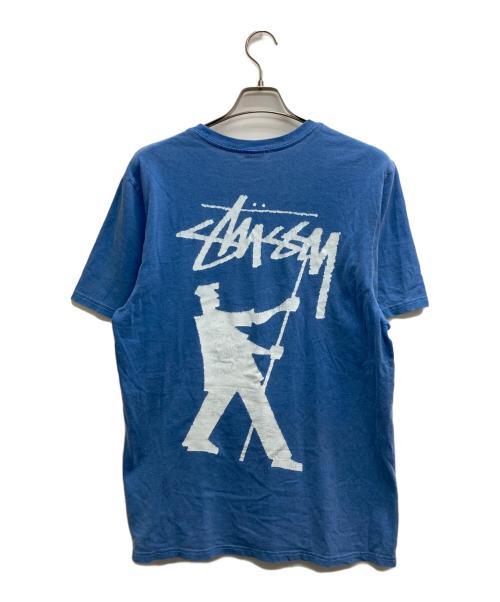 stussy（ステューシー）stussy (ステューシー) FLAG MAN TEE ブルー サイズ:Mの古着・服飾アイテム