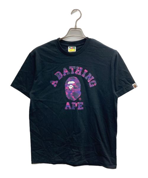 A BATHING APE（ア ベイシング エイプ）A BATHING APE (ア ベイシング エイプ) Colour Camo College TEE ブラック サイズ:Mの古着・服飾アイテム