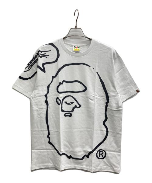 A BATHING APE（アベイシングエイプ）A BATHING APE (ア ベイシング エイプ) プリントTシャツ ホワイト サイズ:XLの古着・服飾アイテム
